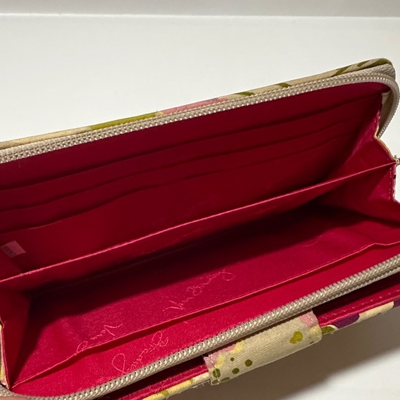 Vera Bradley Pink and Green Floral Wallet - Picture 6 of 7